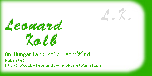 leonard kolb business card